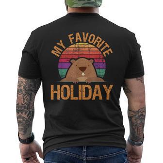 My Favorite Holiday Woodchuck Groundhog Day Men's T-shirt Back Print - Monsterry