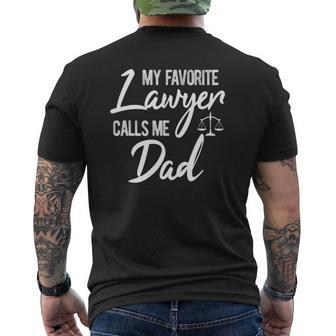 My Favorite Lawyer Calls Me Dad Mens Back Print T-shirt | Mazezy