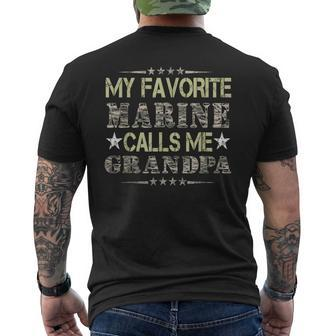 My Favorite Marine Calls Me Grandpa Veteran Day Mens Back Print T-shirt - Thegiftio UK