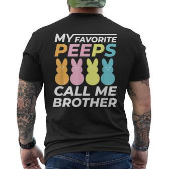 My Favorite Peeps Call Me Brother Dad Dada &Bunny Easter Men's T-shirt Back Print - Monsterry AU