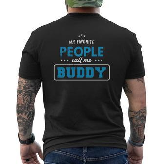 My Favorite People Call Me Buddy Vintage Grandpa Pullover Mens Back Print T-shirt | Mazezy