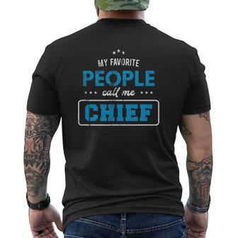 My Favorite People Call Me Chief Vintage Grandpa Mens Back Print T-shirt | Mazezy