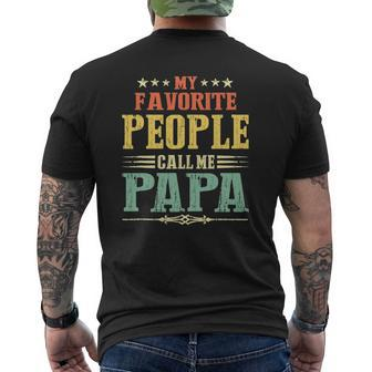 My Favorite People Call Me Papa Father's Day Mens Back Print T-shirt | Mazezy