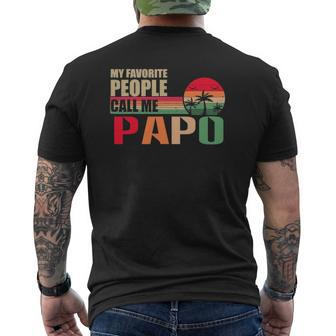 My Favorite People Call Me Papo Father's Day Mens Back Print T-shirt | Mazezy DE