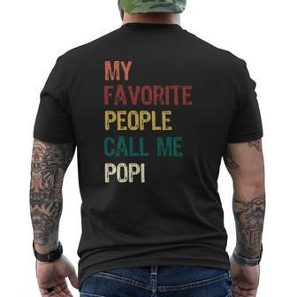 My Favorite People Call Me Popi Father's Day Mens Back Print T-shirt | Mazezy