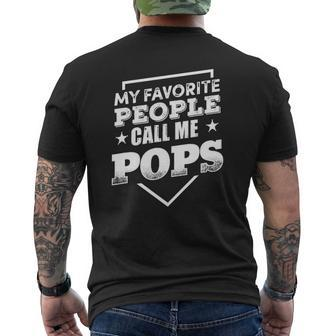 My Favorite People Call Me Pops Father's Day Men Mens Back Print T-shirt | Mazezy