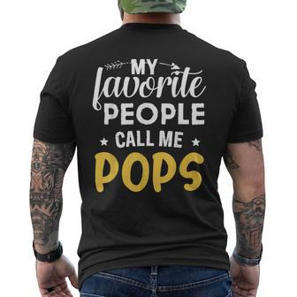 My Favorite People Call Me Pops Father's Day Men's T-shirt Back Print - Monsterry