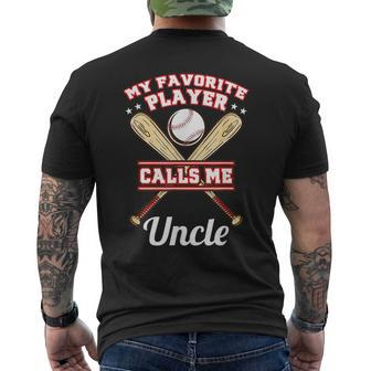My Favorite Player Calls Me Uncle Baseball Mens Back Print T-shirt - Thegiftio UK