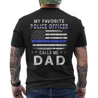 My Favorite Police Officer Calls Me Dad Father's Day Men's T-shirt Back Print - Monsterry AU