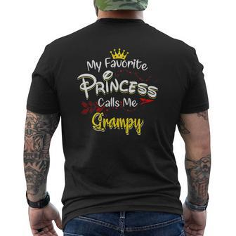 My Favorite Princess Calls Me Grampy Matching Family Mens Back Print T-shirt | Mazezy