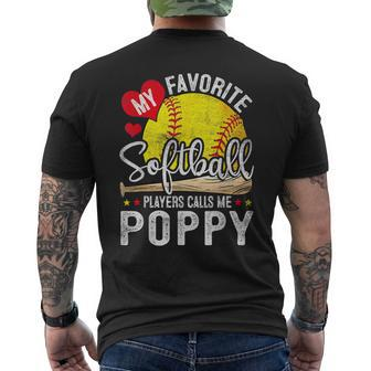 My Favorite Softball Player Calls Me Poppy Softball Pride Men's T-shirt Back Print - Monsterry UK