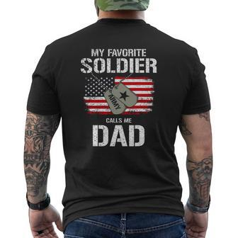 My Favorite Soldier Calls Me Dad Mens Back Print T-shirt | Mazezy