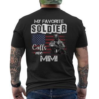 My Favorite Soldier Calls Me Mimi Army Veteran Men's T-shirt Back Print - Monsterry UK