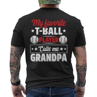 My Favorite T-Ball Player Calls Me Grandpa Cute Men's T-shirt Back Print - Monsterry