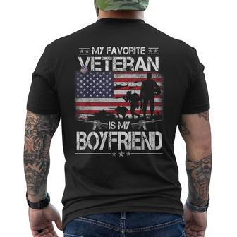 My Favorite Veteran Is My Boyfriend Flag Veterans Day Men's T-shirt Back Print | Seseable UK