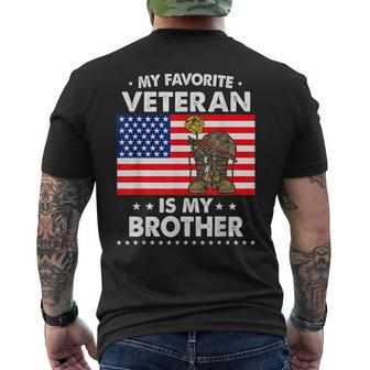 My Favorite Veteran Is My Brother Proud Brother Veterans Day Mens Back Print T-shirt - Thegiftio