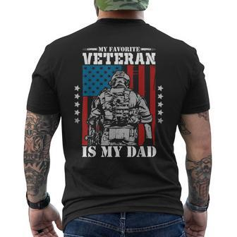 My Favorite Veteran Is My Dad Veterans Day Memorial Day Men's T-shirt Back Print - Seseable