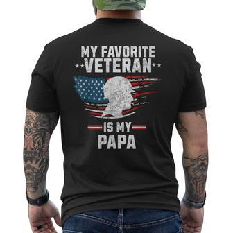 My Favorite Veteran Is My Papa Kids Veterans Day Men's T-shirt Back Print - Monsterry