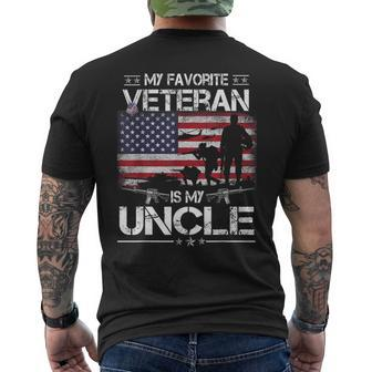 My Favorite Veteran Is My Uncle Flag Father Veterans Day Men's T-shirt Back Print | Seseable UK