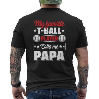 My Favoriteball Player Calls Me Papa Cute Mens Back Print T-shirt | Mazezy