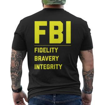 Fbi Motto Fidelity Bravery Integrity Law Enforcement Men's T-shirt Back Print - Monsterry UK