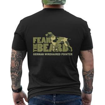 Fear The Beard Camo German Wirehaired Pointer Shirt Mens Back Print T-shirt - Thegiftio UK