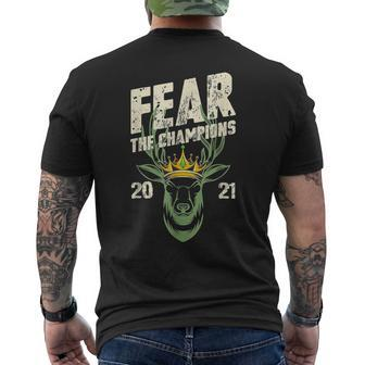 Fear Deer Buck The Champions 2021 Hunter Men's T-shirt Back Print - Monsterry