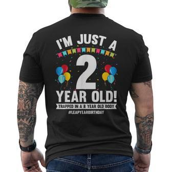 Feb 29Th Birthday Leap Year 8Th Birthday 8 Years Old Men's T-shirt Back Print - Seseable