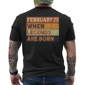 February 29 Birthday When Legend Are Born Birthday Leap Year Men's T-shirt Back Print - Seseable