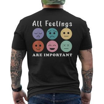 All Feelings Are Important Mental Health Awareness Month Men's T-shirt Back Print - Seseable