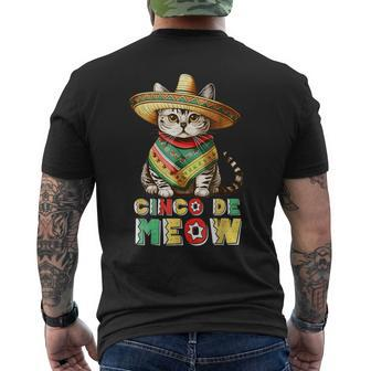 Feliz Cinco De Meow Mexican Cat Fiesta 5 De Mayo Men's T-shirt Back Print | Mazezy