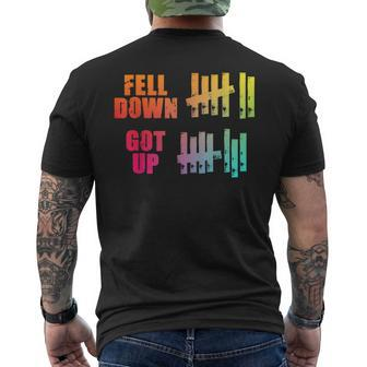 Fell Down Got Up Motivational Positivity Men's T-shirt Back Print - Monsterry UK