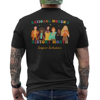 Feminist National Women's History Month Inspire Inclusion Men's T-shirt Back Print - Seseable