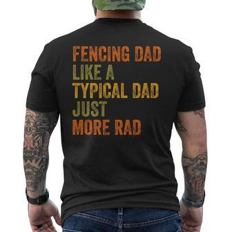 Fencing Dad Just More Rad Retro Vintage Text Men's T-shirt Back Print - Monsterry