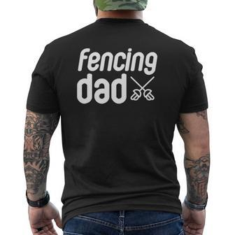 Fencing Father Fencer Dad Mens Back Print T-shirt | Mazezy
