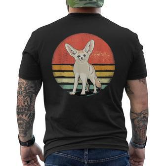 Fennec Fox Retro Style Animal Zoo African Animal Lover Men's T-shirt Back Print - Monsterry