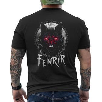 Fenrir Wolf Nordic Mythology Odin Valhalla T-Shirt mit Rückendruck - Seseable