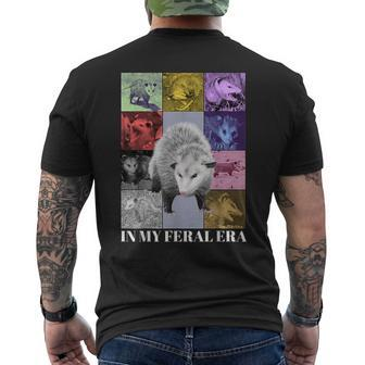 In My Feral Era Awesome Possum Opossum Cringy Meme Men's T-shirt Back Print - Monsterry