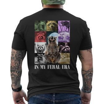 In My Feral Era Awesome Raccoon Raccoon Cringy Meme Men's T-shirt Back Print - Seseable