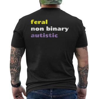 Feral Non Binary Autistic Meme Enby Nonbinary Pride Men's T-shirt Back Print - Monsterry UK