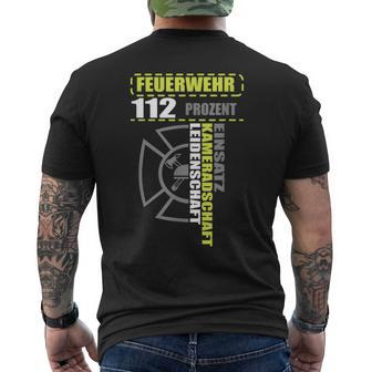 Feuerwehr Fire Brigade Motif 112 Insert T-Shirt mit Rückendruck - Seseable