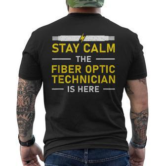 Fiber Optic Technician Sty Calm Lustige Optische Faser T-Shirt mit Rückendruck - Seseable