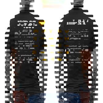 Fideosariedades De Pasta Espaguetis Italia Pasta De Regalo Camiseta Hombre Estampado Espalda - Regaloses