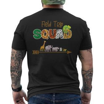 Field Trip Squad Jungle Safari Animal Matching Family Team Men's T-shirt Back Print - Seseable