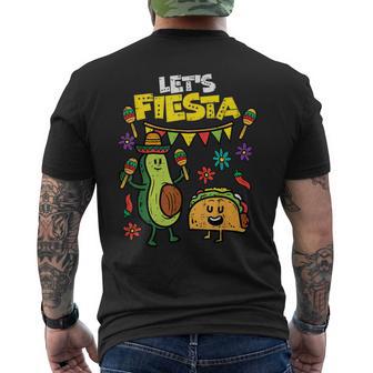 Lets Fiesta Taco Avocado Cinco De Mayo Mexican Party Men's T-shirt Back Print - Monsterry UK