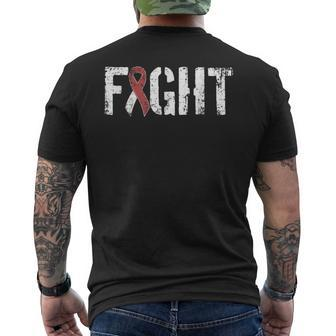 Fight Head Neck Cancer Military Style Awareness Ribbon Men's T-shirt Back Print - Monsterry DE