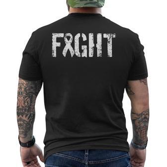 Fight Lung Cancer Military Style Awareness Ribbon Men's T-shirt Back Print - Monsterry UK