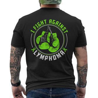 I Fight Lymphoma Awareness Support Boxing Gloves Men's T-shirt Back Print - Monsterry UK