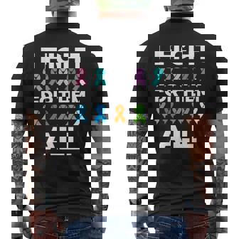I Fight For Them All Cancer Awareness Ribbons Cancer Fighter Men's T-shirt Back Print - Thegiftio