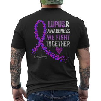 We Fight Together Lupus Awareness Purple Ribbon Men's T-shirt Back Print - Monsterry